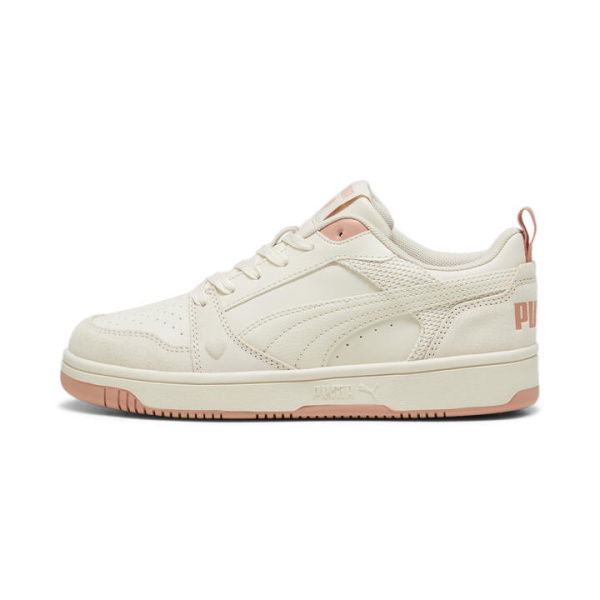 Rebound V6 Low Coquette Women's Sneakers in Alpine Snow/Deeva Peach, Size 6.5, Rubber by PUMA