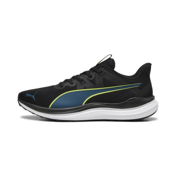 Reflect Lite Unisex Running Shoes in Black/Ocean Tropic/Lime Pow, Size 10, Synthetic by PUMA Shoes