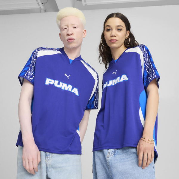 Relaxed Unisex Football Jersey Shirt in Lapis Lazuli, Size XL, Polyester by PUMA