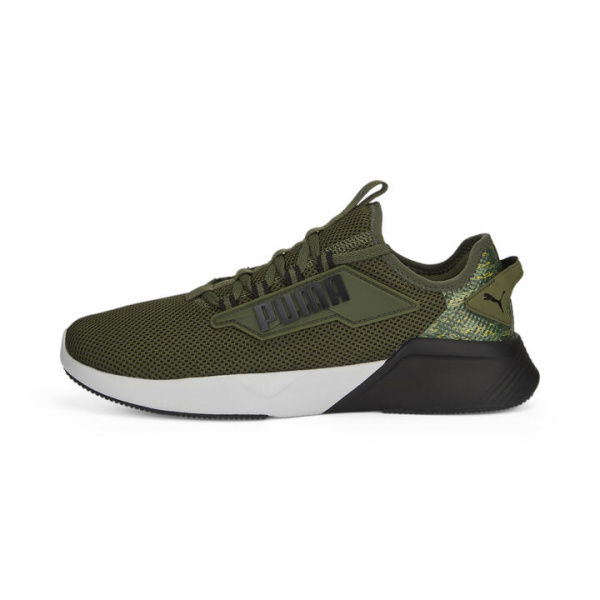 Retaliate 2 Camo Unisex Running Shoes in Green Moss/Black/Feather Gray, Size 10, Synthetic by PUMA Shoes