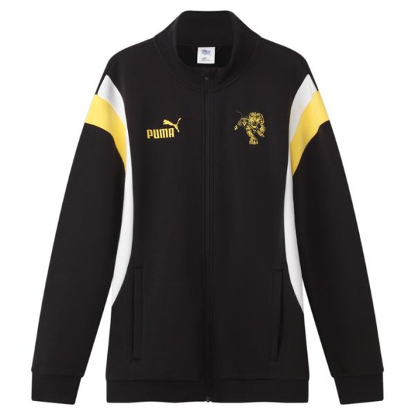Richmond Football Club 2024 Menâ€™s Heritage Zip Up Jacket in Black/Vibrant Yellow/Rfc, Size Medium, Cotton/Polyester by PUMA