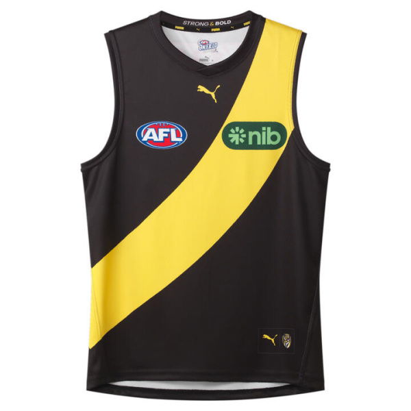 Richmond Football Club 2024 Menâ€™s Replica Home Guernsey in Black/Vibrant Yellow/Rfc Home Clw, Size Small by PUMA