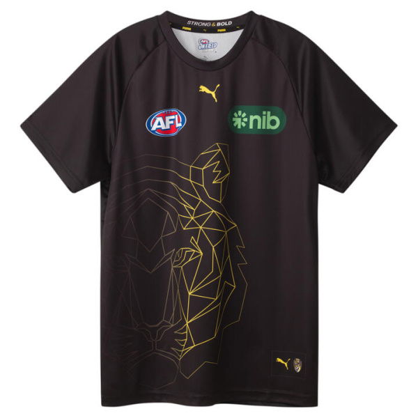 Richmond Football Club 2024 Menâ€™s Replica Warm Up Top in Black/Rfc, Size Small by PUMA