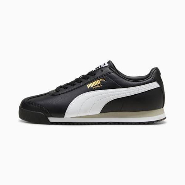 Roma 24 Unisex Sneakers in Black/White/Smokey Gray, Size 5.5 by PUMA