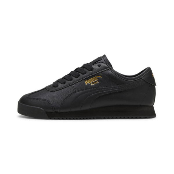 Roma 68 Revival Unisex Sneakers in Black/Team Gold, Size 4, Textile by PUMA