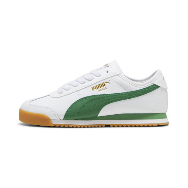 Roma 68 Revival Unisex Sneakers in White/Archive Green/Gum, Size 10, Textile by PUMA