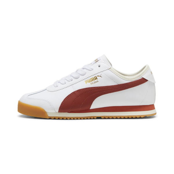 Roma 68 Revival Unisex Sneakers in White/Mars Red/Gum, Size 10.5, Textile by PUMA