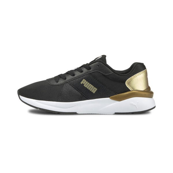 Rose Metallic Pop Women's Sneakers in Black/Team Gold, Size 5.5 by PUMA