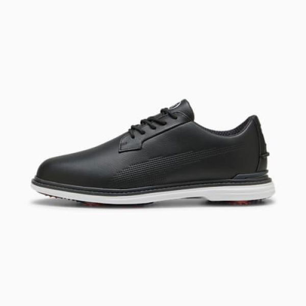 Royale Golf Shoes Men in Black/Flat Dark Gray/Red Blast, Size 7, Synthetic by PUMA Shoes