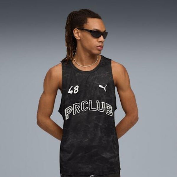 RUN CLUB Men's Graphic Tank Top in Black, Size Small, Polyester by PUMA