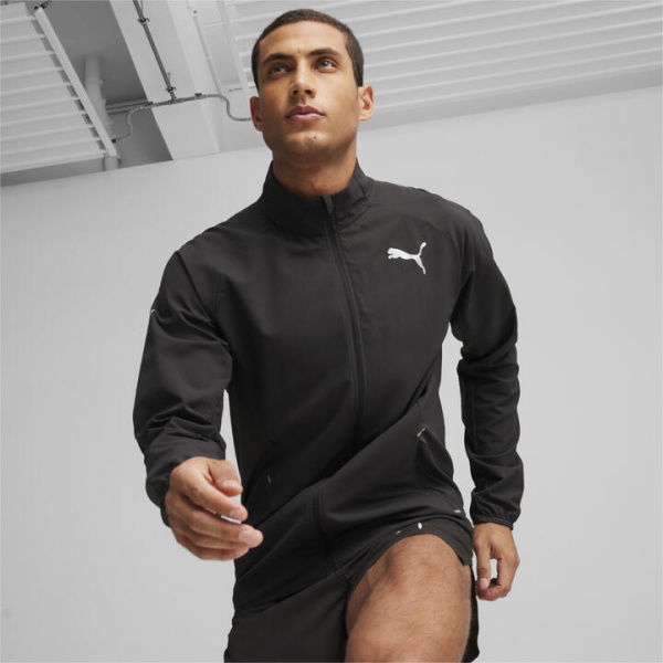 RUN Elite Men's Jacket in Black, Size 2XL, Polyester by PUMA