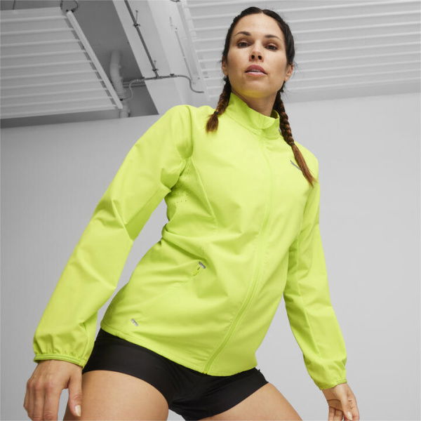 RUN Elite Women's Jacket in Lime Pow, Size Medium, Polyester by PUMA