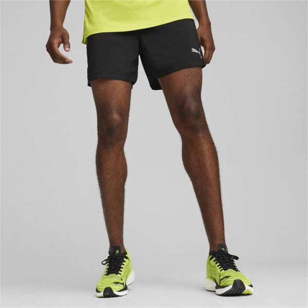 RUN FAVORITE VELOCITY Men's 5 Shorts in Black/Lime Pow, Size 2XL, Polyester by PUMA