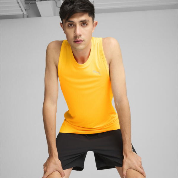 RUN FAVOURITE Men's Running Tank Top in Sun Stream, Size Small, Polyester by PUMA