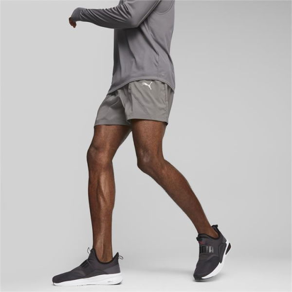 Run Favourite Men's Woven 5Running Shorts in Cool Dark Gray/Speed Green, Size 2XL, Polyester by PUMA