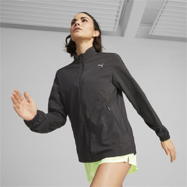 Run Favourite Woven Running Jacket Women in Black, Size Large, Polyester by PUMA