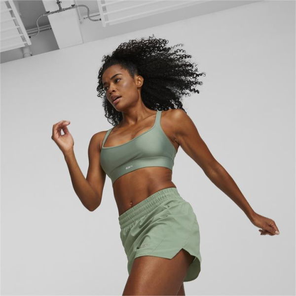 RUN Mid Impact Women's Running Bra in Eucalyptus, Size XS by PUMA