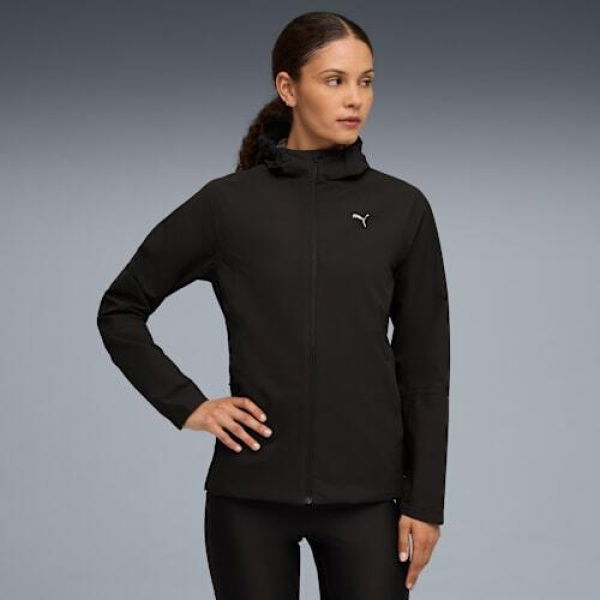 RUN rainCELL Jacket Women in Black, Size Small, Polyester by PUMA