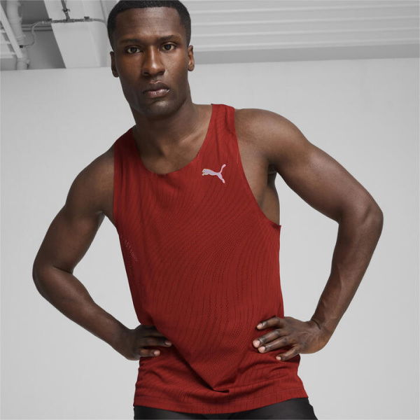 RUN ULTRASPUN Men's Running Singlet in Mars Red/Aop, Size XL, Polyester by PUMA