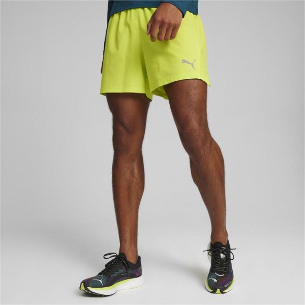 RUN VELOCITY ULTRAWEAVE 5 Men's Running Shorts in Lime Pow, Size Medium, Polyester by PUMA
