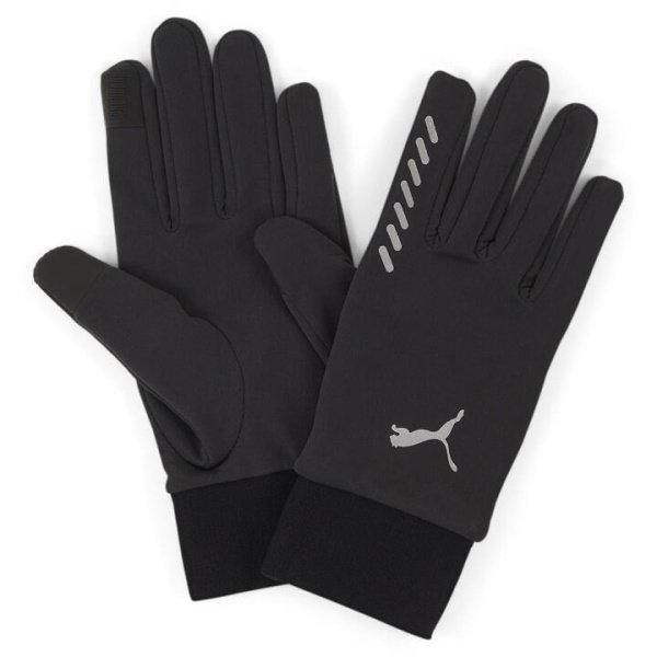 RUN Winter Gloves in Black, Size Medium, Polyester/Elastane by PUMA