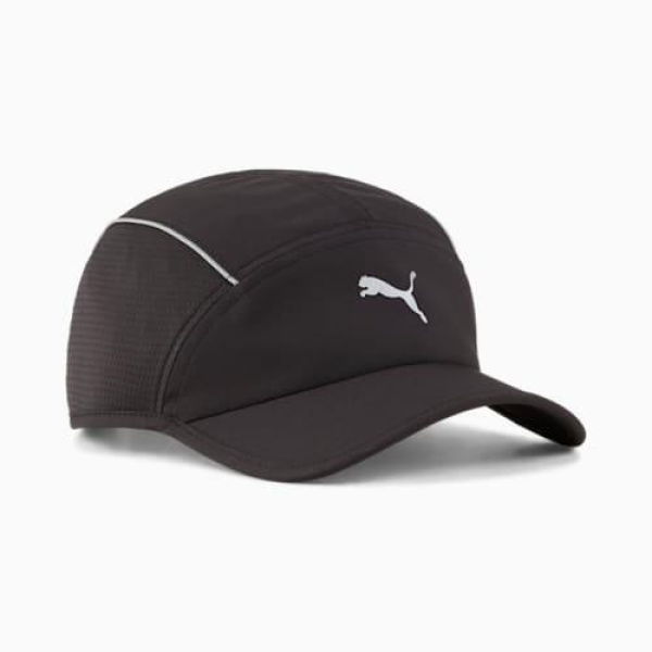 Runner Short Visor Unisex 5 Panel Cap in Black, Size Small, Polyester by PUMA