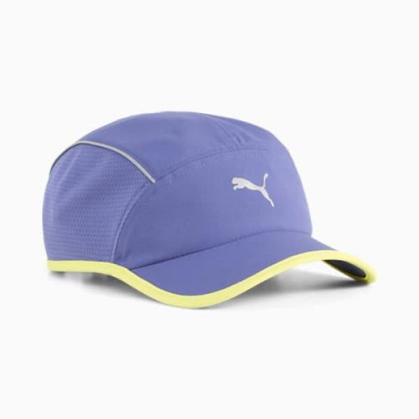 Runner Short Visor Unisex 5 Panel Cap in Blue Crystal, Polyester by PUMA