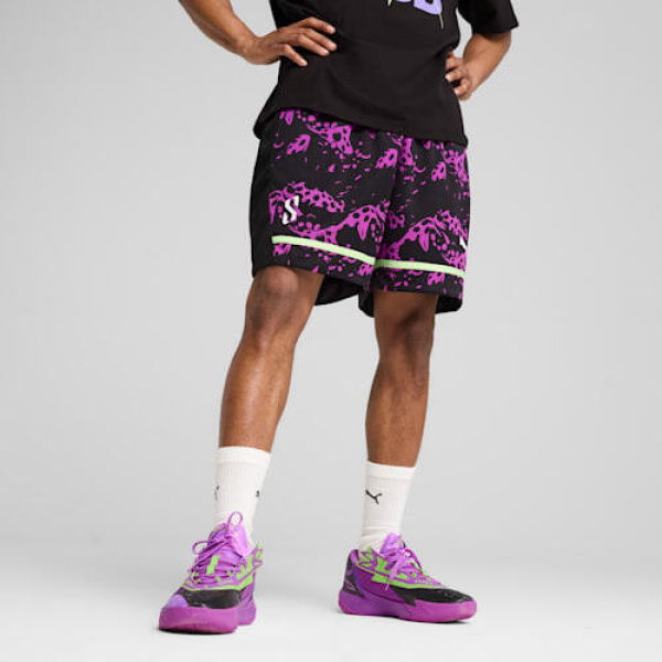 Scoot Purple Lab Men's Shorts in Black/Lavender Alert/Pure Magenta, Size Small, Polyester by PUMA