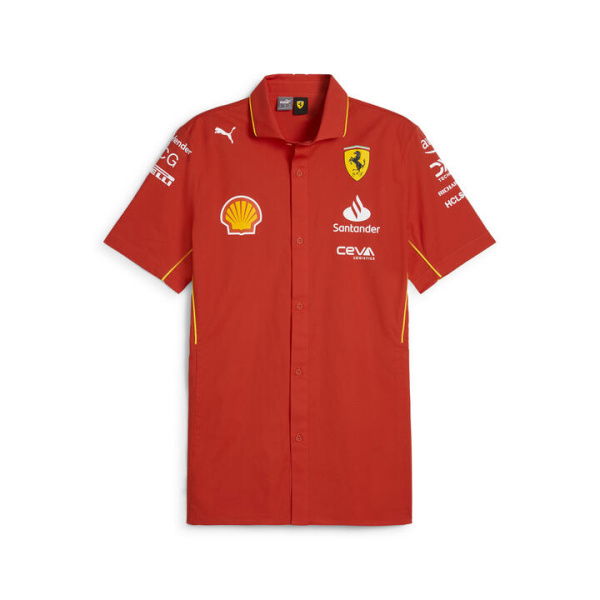 Scuderia Ferrari 2024 Replica Collection Men's Team Shirt in Burnt Red, Size Medium, Cotton/Elastane by PUMA