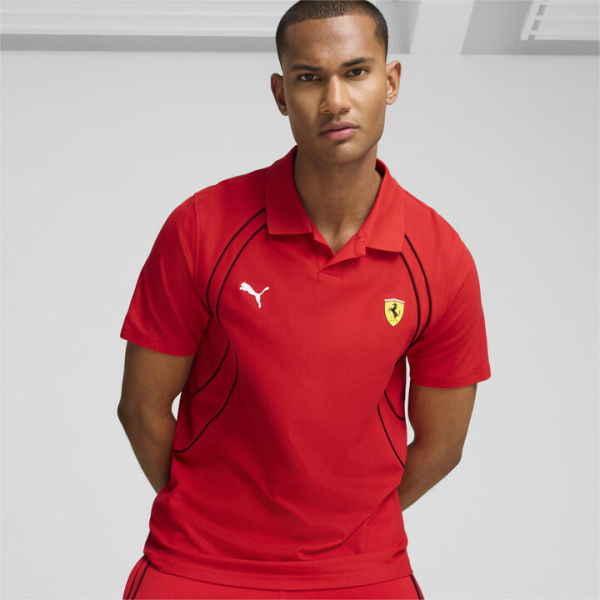 Scuderia Ferrari Race Men's Polo Top in Rosso Corsa, Size Small, Cotton/Polyester by PUMA