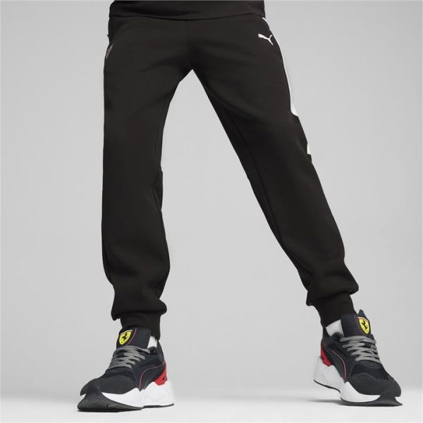 Scuderia Ferrari Race MT7 Men's Motorsport Pants in Black, Size Large, Polyester/Cotton by PUMA