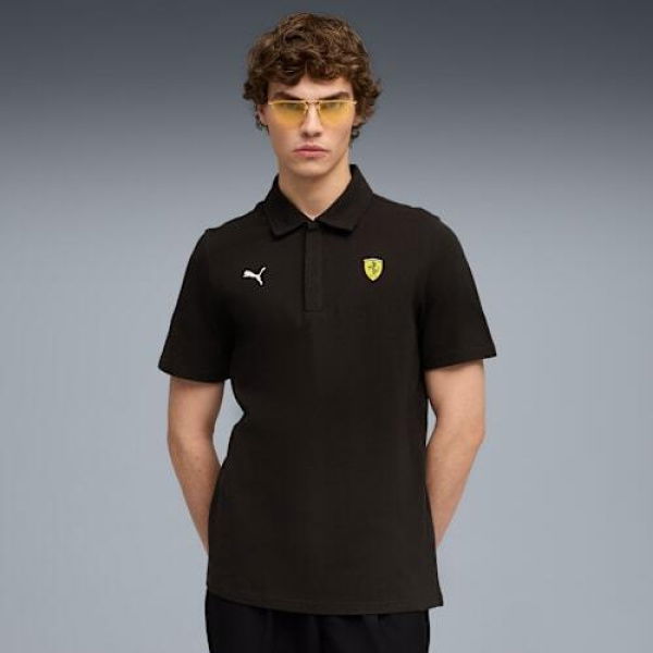 Scuderia Ferrari Sportswear Men's Polo Top in Black, Size Small, Cotton by PUMA Shoes
