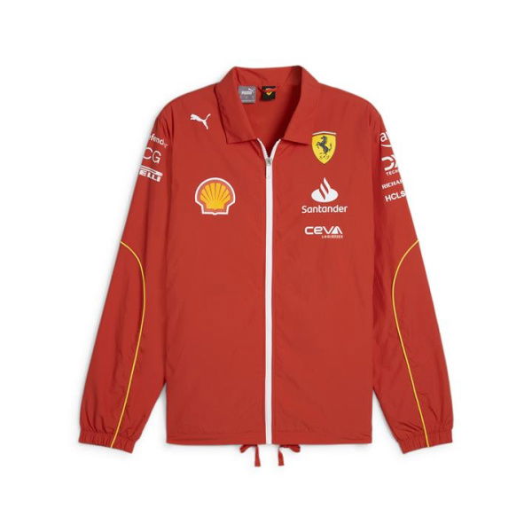 Scuderia Ferrari Team Men's Bomber Jacket in Burnt Red, Size Large, Polyester by PUMA