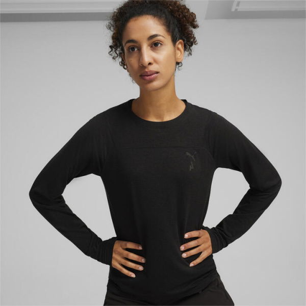 SEASONS Long Sleeve Women's Shirt in Black, Size Large, Lyocell/Wool/Elastane by PUMA