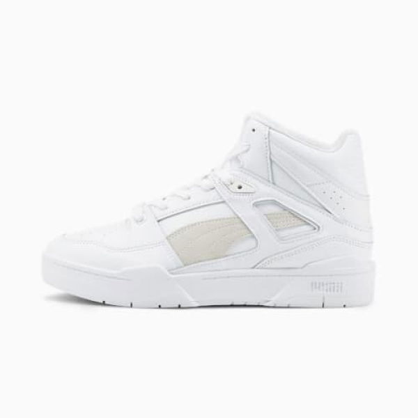 Slipstream Hi Leather Unisex Sneakers in White, Size 8, Textile by PUMA