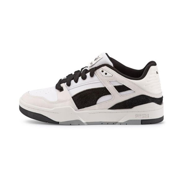 Slipstream Lo Ostrich Unisex Sneakers in White/Black, Size 10.5, Textile by PUMA