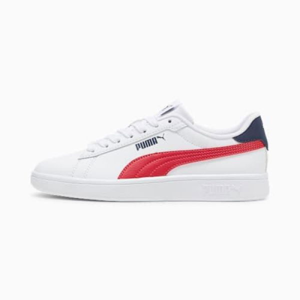 Smash 3.0 Sneakers Youth in White/Club Red/Club Navy, Size 4 by PUMA