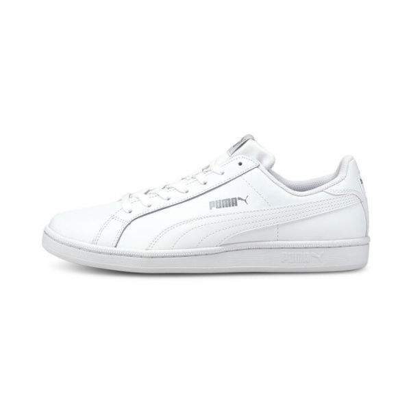 Smash Leather Unisex Sneakers in White, Size 10 by PUMA Shoes