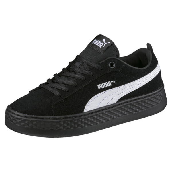 Smash Platform Suede Women's Sneakers in Black/White, Size 6, Rubber by PUMA