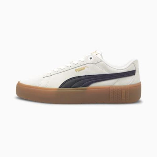 Smash Platform v2 Suede Women's Sneakers in White/Black/Gum, Size 8.5 by PUMA