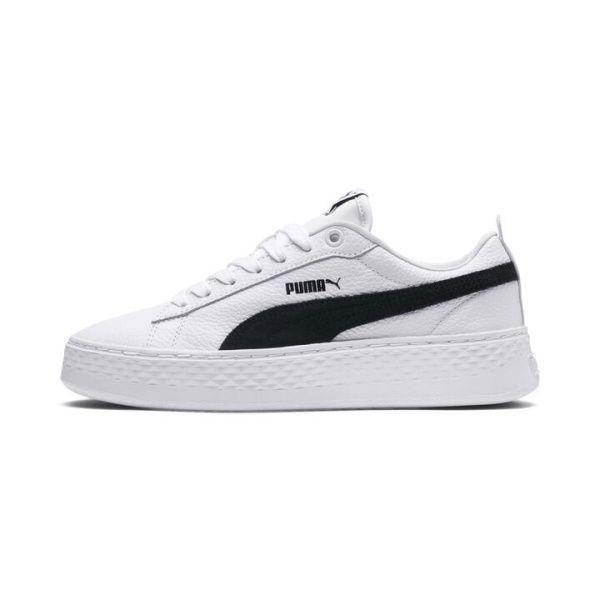 Smash Platform Women's Sneakers in White/Black, Size 6 by PUMA Shoes