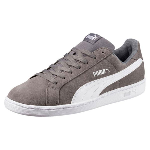 Smash Suede Unisex Sneakers in Quiet Shade/White, Size 4, Textile by PUMA Shoes