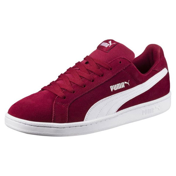 Smash Suede Unisex Sneakers in Tibetan Red/White, Size 4, Textile by PUMA Shoes