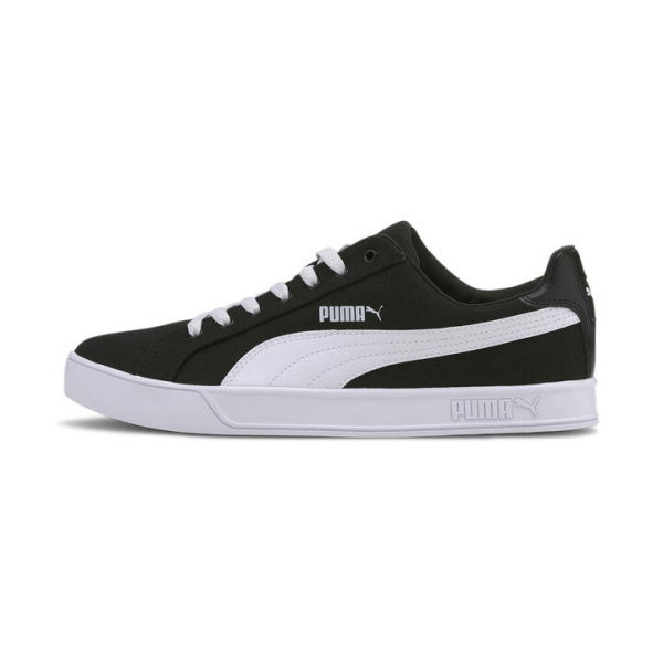 Smash Vulc Canvas Unisex Sneakers in Black/White, Size 9, Textile by PUMA Shoes