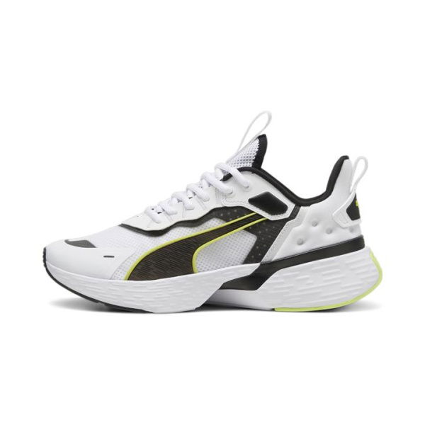 Softride Sway Unisex Running Shoe Shoes in White/Black/Lime Pow, Size 10, Rubber by PUMA Shoes