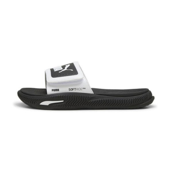 SoftridePro 24 V Slides in White/Black, Size 4 by PUMA Shoes