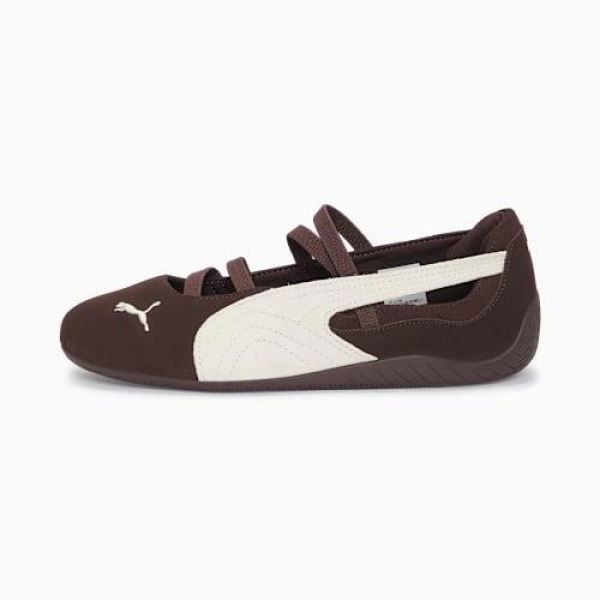 Speedcat Cafe Ballet Sneakers Women in Dark Chocolate/Warm White, Size 6, Textile by PUMA Shoes
