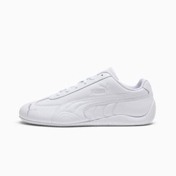 Speedcat Full Leather Unisex Sneakers in White/Feather Gray, Size 4 by PUMA Shoes
