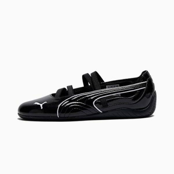Speedcat Glossy Ballet Women's Shoes in Black/White, Size 6.5, Textile by PUMA Shoes