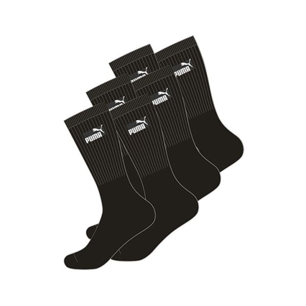 Sport Socks 6 Pack in Black, Size 3.5